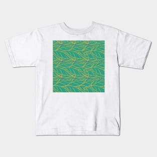 Green Leaves Vector Pattern Seamless Kids T-Shirt